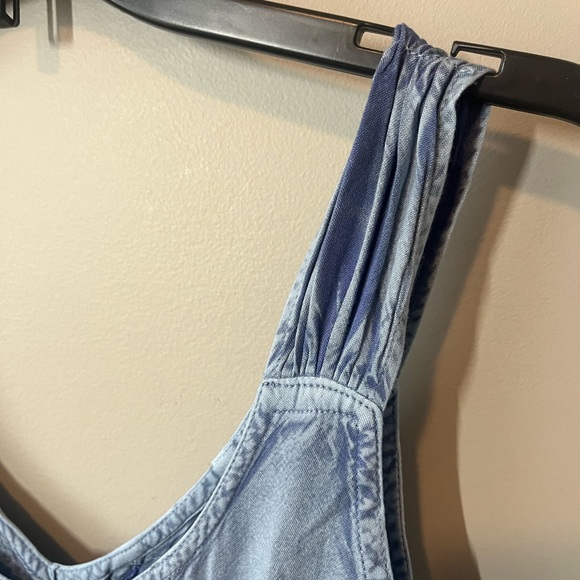 Coline S Viscose embroidered bucket dress Argent Silver Blue Stone Washed Corset - Picture 7 of 10